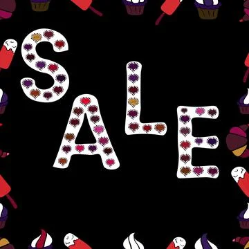 Seamless. Vector illustration. Vivid marble texture vector frames. Word SALE off 스톡 일러스트