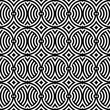 Seamless vector image. Simple black and white herringbone geometric pattern . Stock Illustration