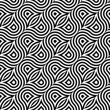Seamless vector image. Simple black and white herringbone geometric pattern . Stock Illustration