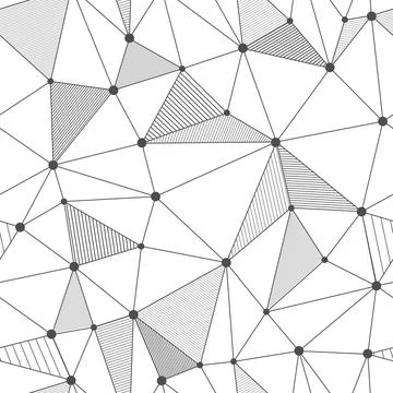 Seamless vector linear pattern forms triangles with shaded edges. Vector illu Illustrazione stock