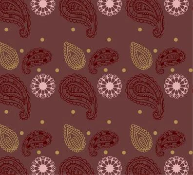 Seamless vector mandala pattern. Oriental print design for fabric. Stock Illustration