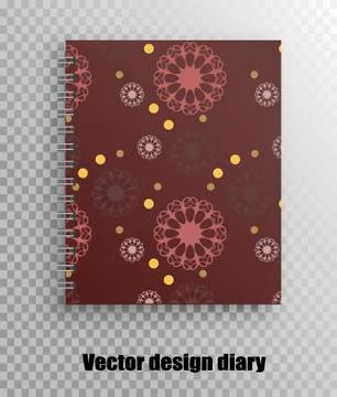 Seamless vector mandala pattern print for notebook cover Stock Illustration