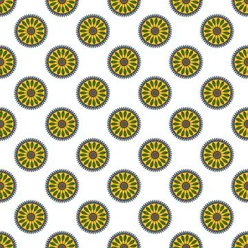 Seamless vector mandala pattern on white background Illustrazione stock