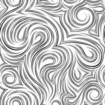 Seamless vector monochrome texture of smooth cut lines. Twisted pattern for Illustrazione stock