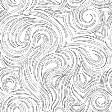 Seamless vector monochrome texture of smooth cut lines. Twisted pattern for Stock Illustration