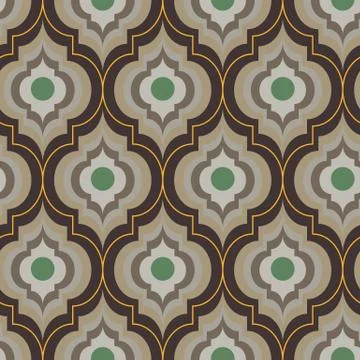 Seamless vector moroccan trellis pattern in sand and brownc colors 스톡 일러스트