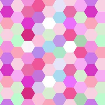 Seamless vector multicolor honeycomb pattern-Elegant trendy colorful hexagons Illustrazione stock