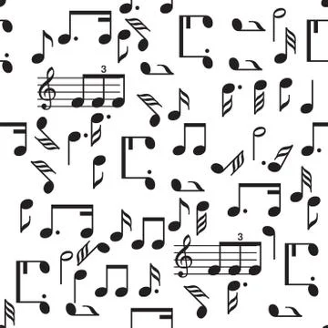 Seamless vector music notes pattern 스톡 일러스트