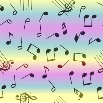 Seamless vector music notes pattern Stock Illustration