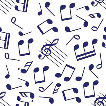 Seamless vector music notes pattern Stock Illustration