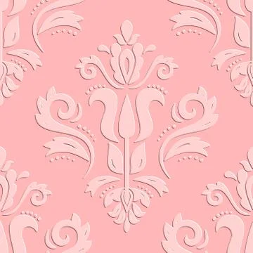 Seamless Vector Oriental Pattern With 3D Elements Stock Illustration