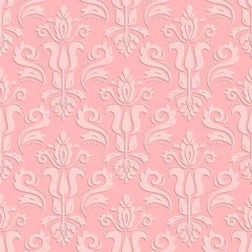 Seamless Vector Oriental Pattern With 3D Elements Stock Illustration