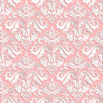 Seamless Vector Oriental Pattern With 3D Elements Illustrazione stock