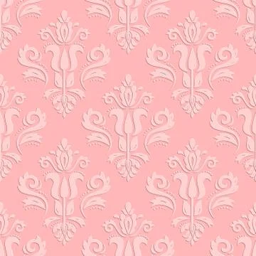 Seamless Vector Oriental Pattern With 3D Elements Illustrazione stock