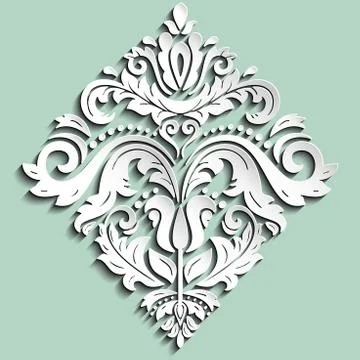 Seamless Vector Oriental Pattern With 3D Elements 库存插图