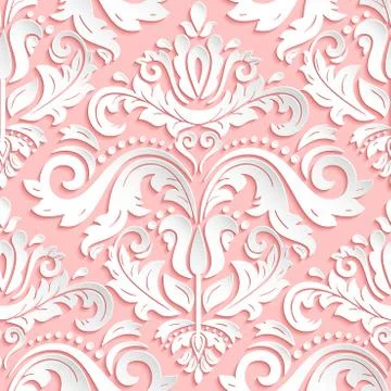 Seamless Vector Oriental Pattern With 3D Elements Ilustración de archivo