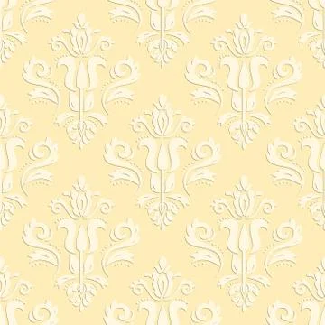 Seamless Vector Oriental Pattern With 3D Elements Ilustración de archivo