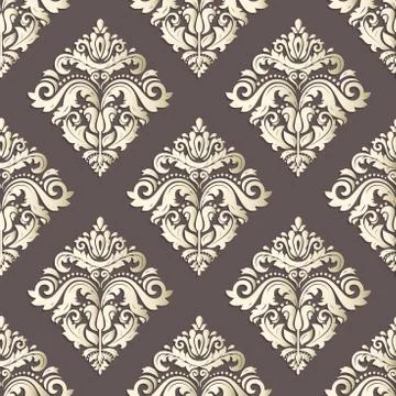 Seamless Vector Oriental Pattern With 3D Elements Ilustración de archivo
