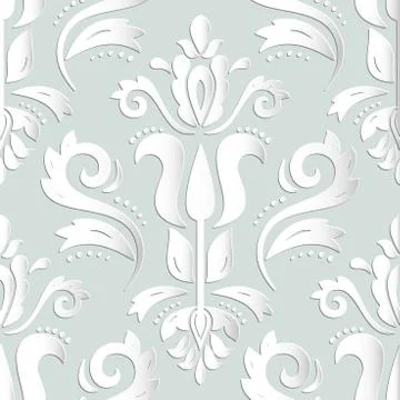 Seamless Vector Oriental Pattern With 3D Elements Stock Illustration