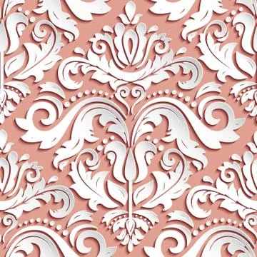 Seamless Vector Oriental Pattern With 3D Elements イラスト素材