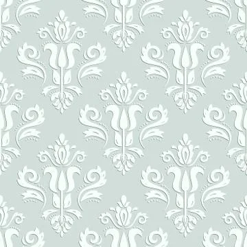 Seamless Vector Oriental Pattern With 3D Elements Stock Illustration