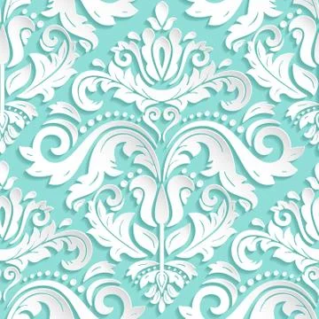 Seamless Vector Oriental Pattern With 3D Elements Stock Illustration