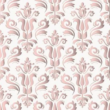 Seamless Vector Oriental Pattern With 3D Elements 스톡 일러스트