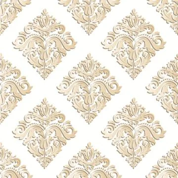 Seamless Vector Oriental Pattern With 3D Elements 스톡 일러스트
