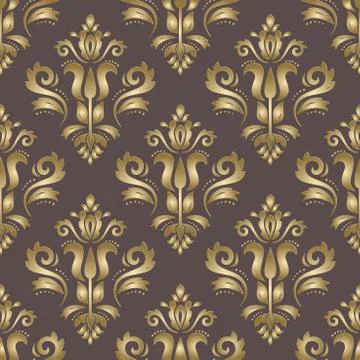 Seamless Vector Oriental Pattern With 3D Elements Illustrazione stock