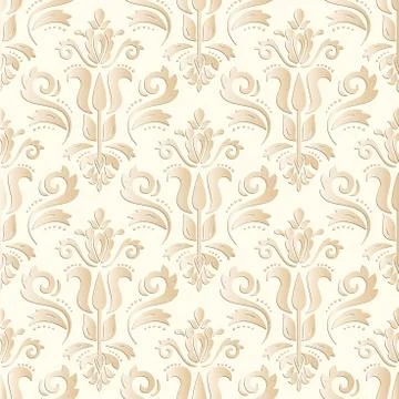 Seamless Vector Oriental Pattern With 3D Elements Stock Illustration