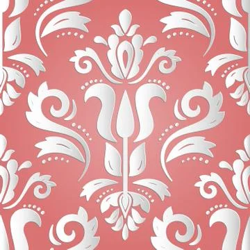 Seamless Vector Oriental Pattern With 3D Elements イラスト素材
