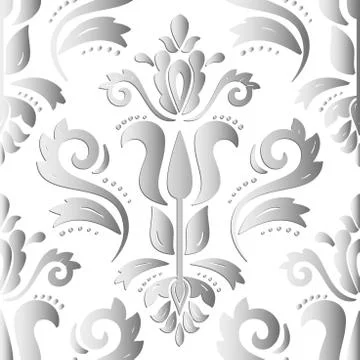 Seamless Vector Oriental Pattern With 3D Elements Illustrazione stock