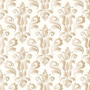 Seamless Vector Oriental Pattern With 3D Elements Stock Illustration