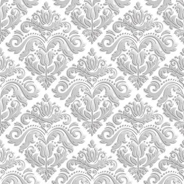 Seamless Vector Oriental Pattern With 3D Elements Stock Illustration