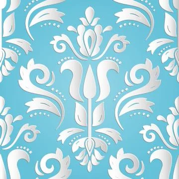 Seamless Vector Oriental Pattern With 3D Elements イラスト素材