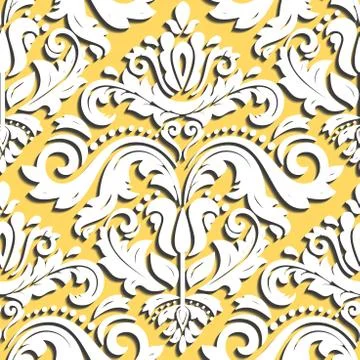 Seamless Vector Oriental Pattern With 3D Elements Illustrazione stock