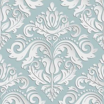 Seamless Vector Oriental Pattern With 3D Elements Stock Illustration