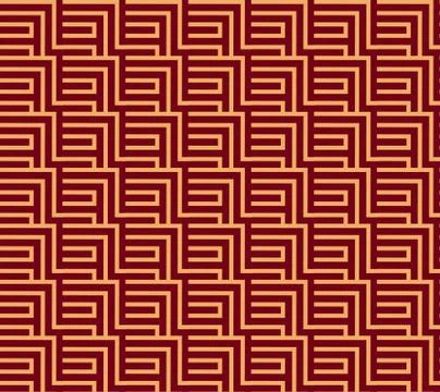 Seamless vector ornament. Modern stylish geometric linear pattern with golden Stockillustratie