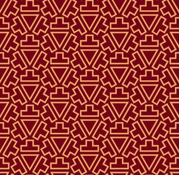 Seamless vector ornament. Modern stylish geometric linear pattern with golden 스톡 일러스트