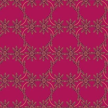 Seamless vector ornament pattern with snowflake shaped flowers Stock-Illustration