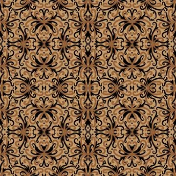 Seamless vector ornamental rug pattern in brown colors Illustrazione stock