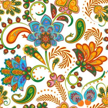 Seamless vector paisley pattern Stock Illustration