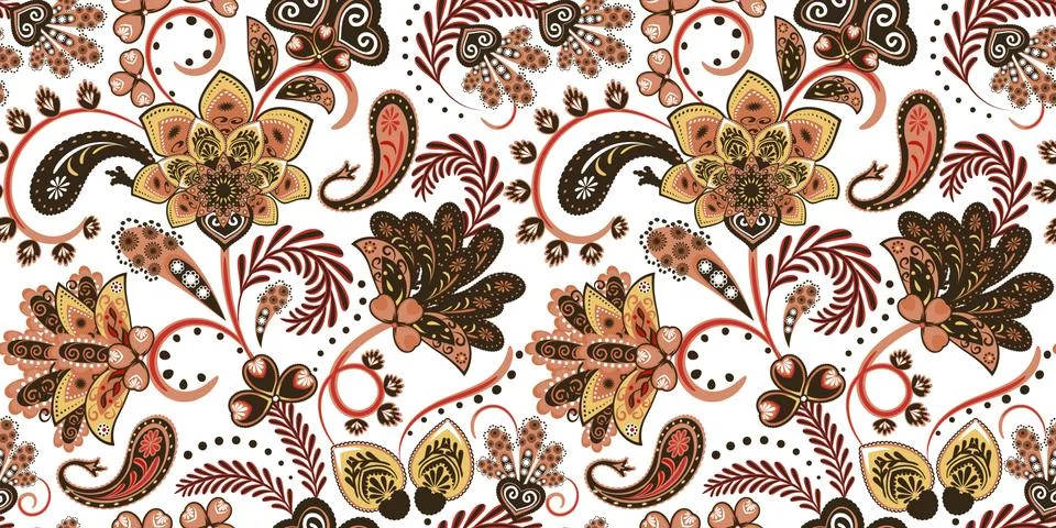 Seamless vector paisley pattern Illustration