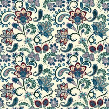 Seamless vector paisley pattern Illustrazione stock