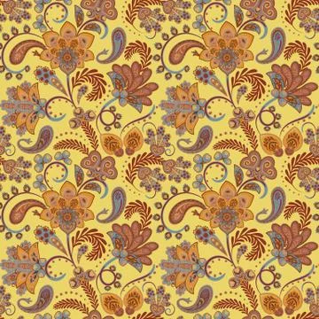 Seamless vector paisley pattern Stock Illustration