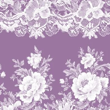 Seamless vector pattern 1 featuring intricate vintage lace ornament in a modern 스톡 일러스트