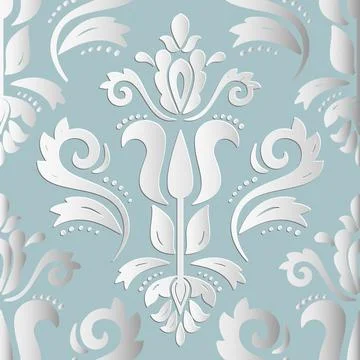 Seamless Vector Pattern With 3D Classic Elements Stock Illustration