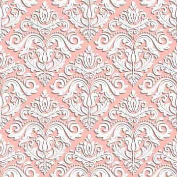 Seamless Vector Pattern With 3D Classic Elements Stock Illustration