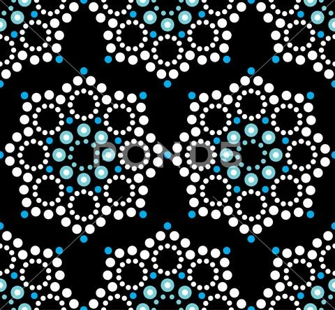 Seamless vector pattern Aboriginal dot painting, Mandala design Stock Illustration