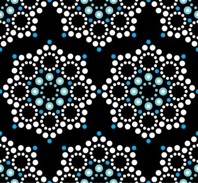 Seamless vector pattern Aboriginal dot painting, Mandala design Stock Illustration